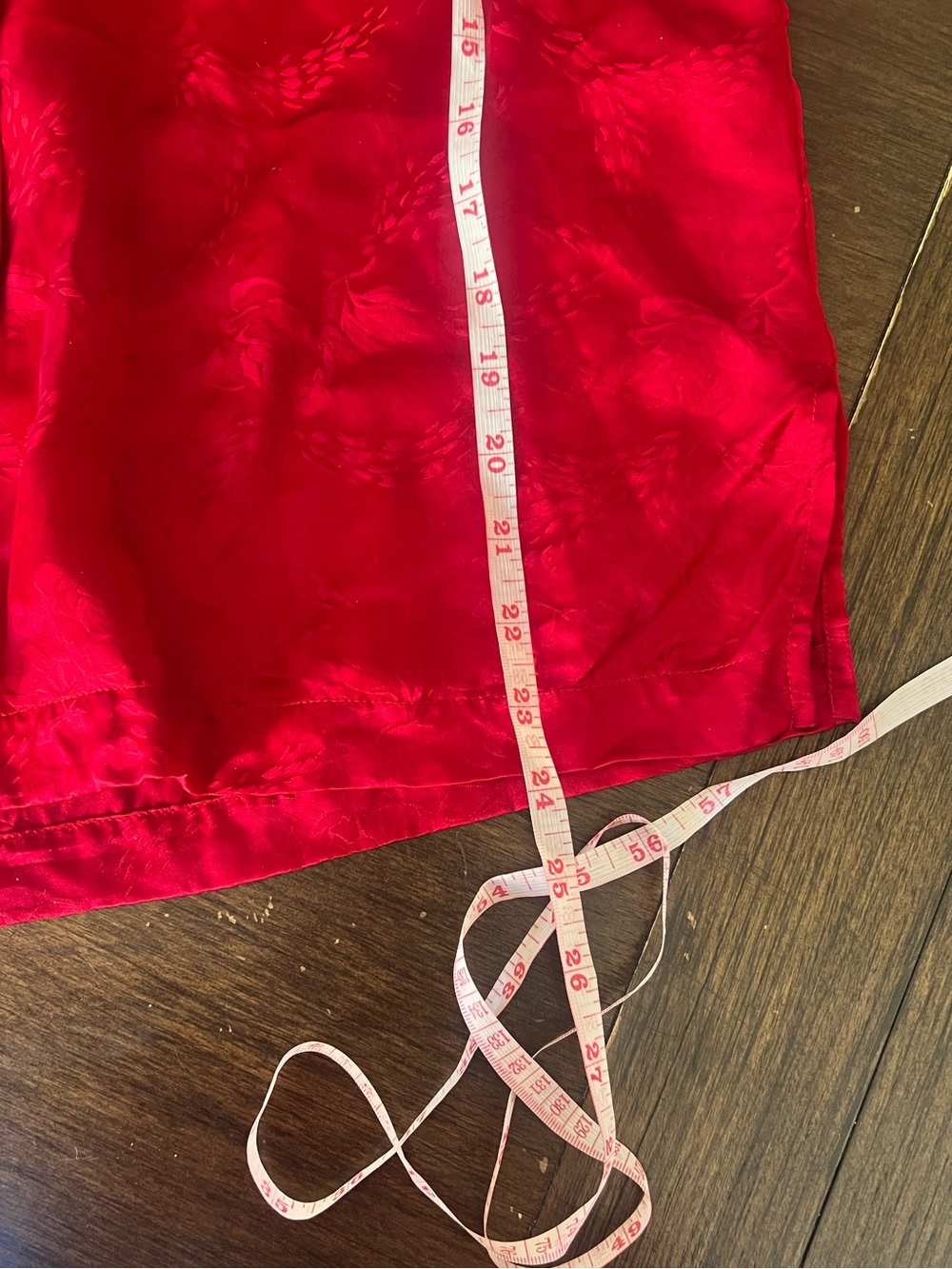 100% Silk Red Long Sleeve Pajama Set Size M by August Silk - Picture 10 of 12